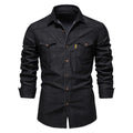 Elastisch katoenen denim overhemd