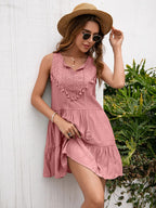Mouwloze zomerjurk met V-hals – Liva