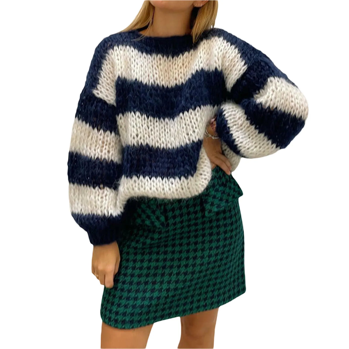 Oversized dames trui met strepenpatroon
