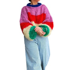 Oversized dames trui met strepenpatroon