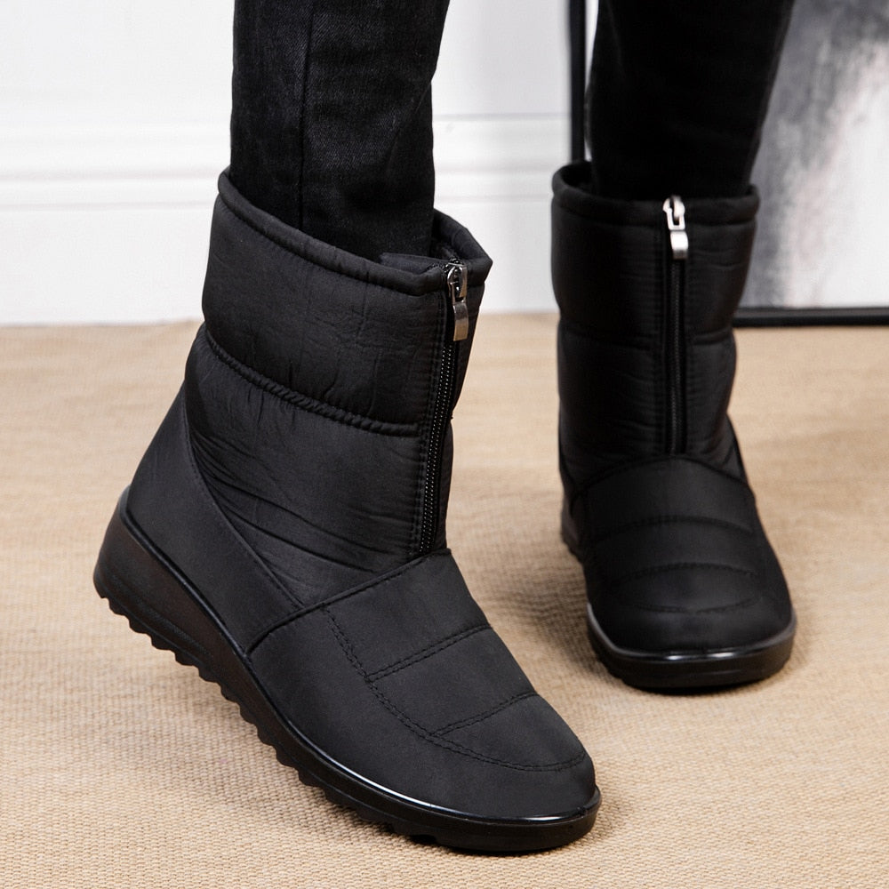 Gevoerde halfhoge dames snowboots - clara snow walk pro