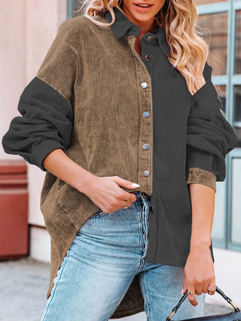 Corduroy damesblouse voor herfstdagen