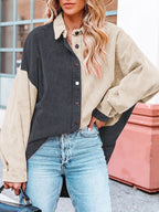 Corduroy damesblouse voor herfstdagen