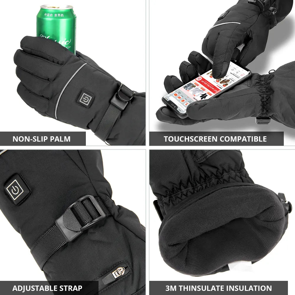 Verwarmde hanschoenen met antislip grip