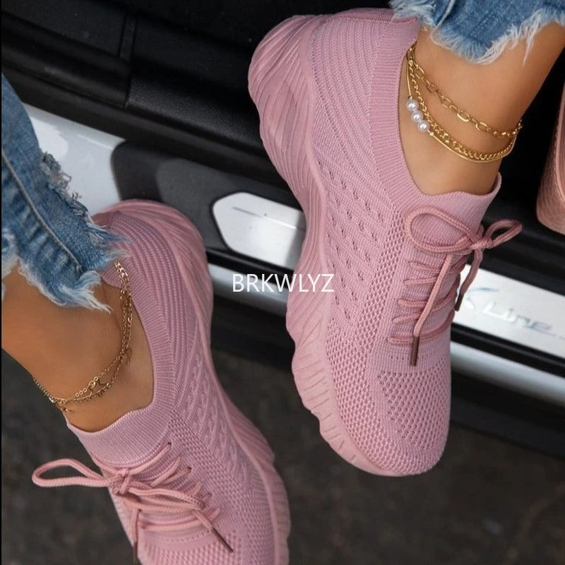 Damessneakers van nylon en katoen