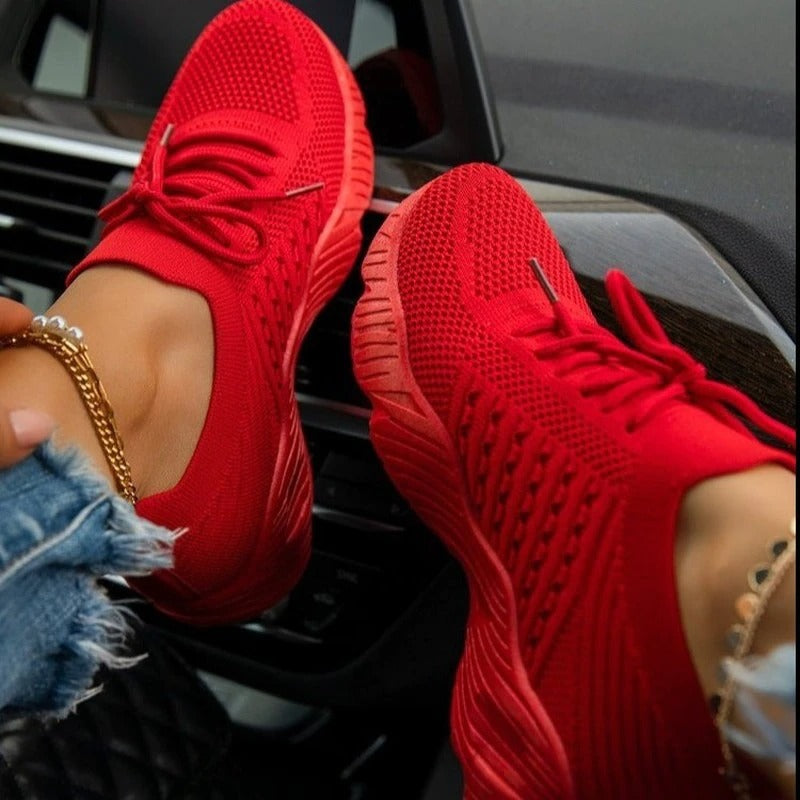 Damessneakers van nylon en katoen