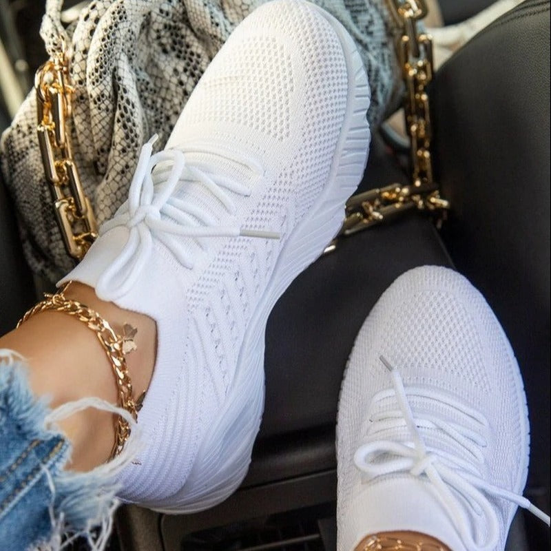 Damessneakers van nylon en katoen