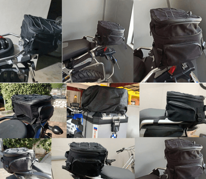 Motortas met meerdere vakken