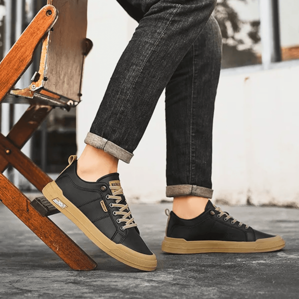 Lage herenveterschoenen met dempende binnenzool