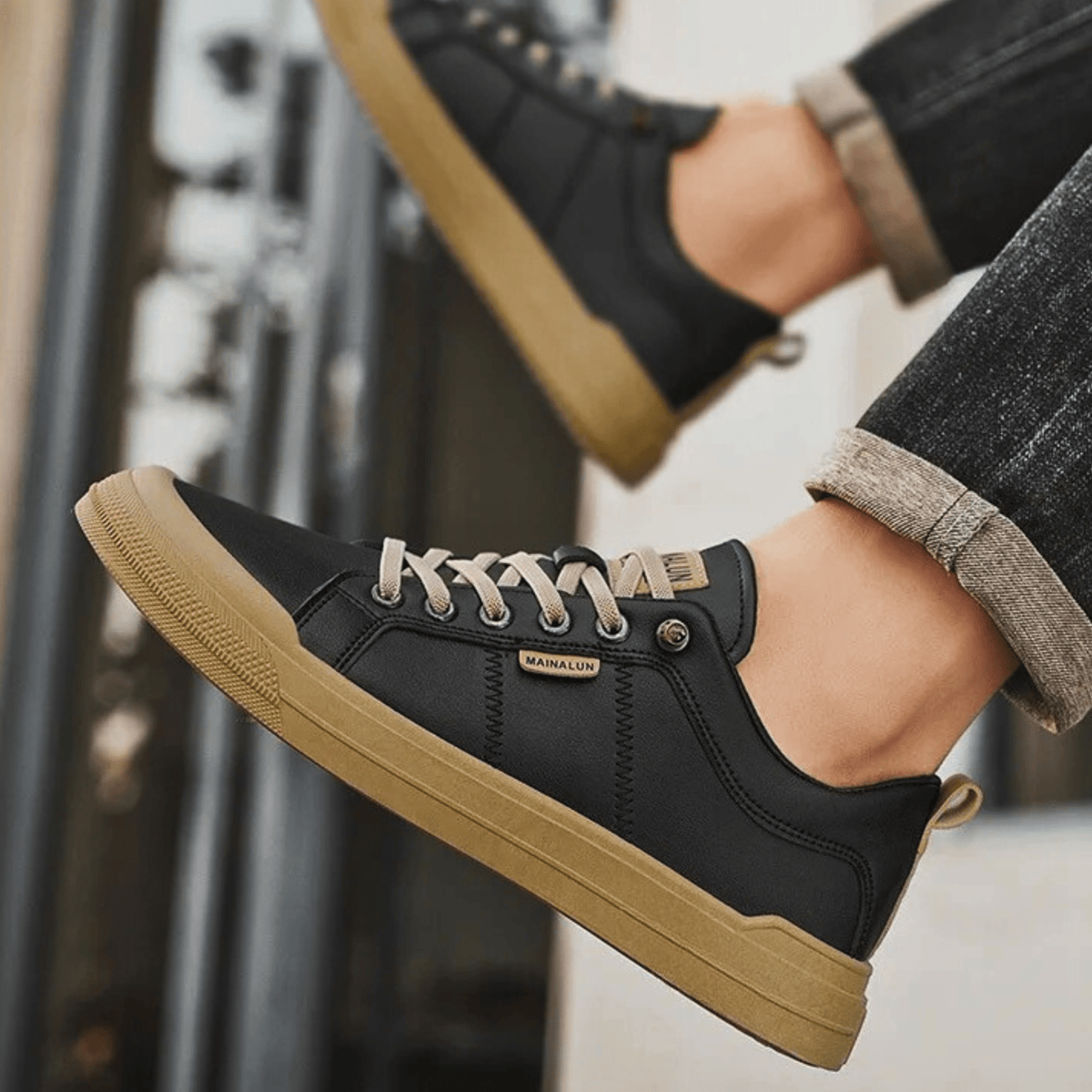 Lage herenveterschoenen met dempende binnenzool