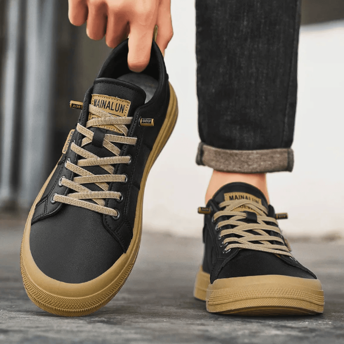 Lage herenveterschoenen met dempende binnenzool
