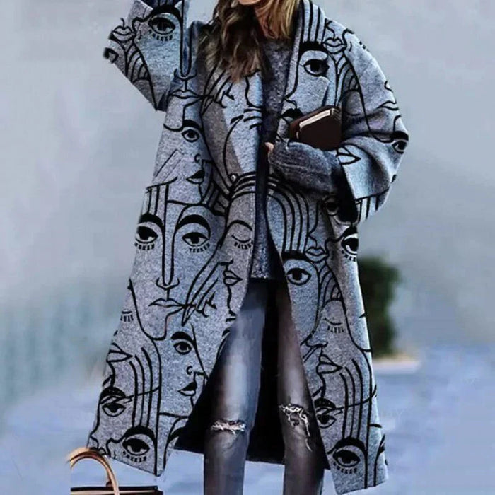 Julienne | Lange oversized dameswintermantel in wollook