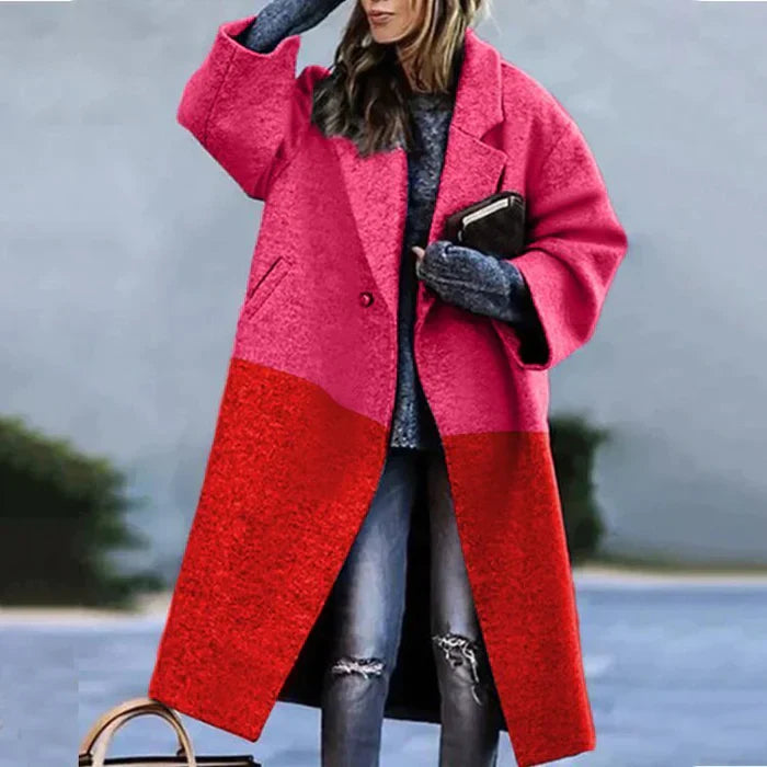 Julienne | Lange oversized dameswintermantel in wollook