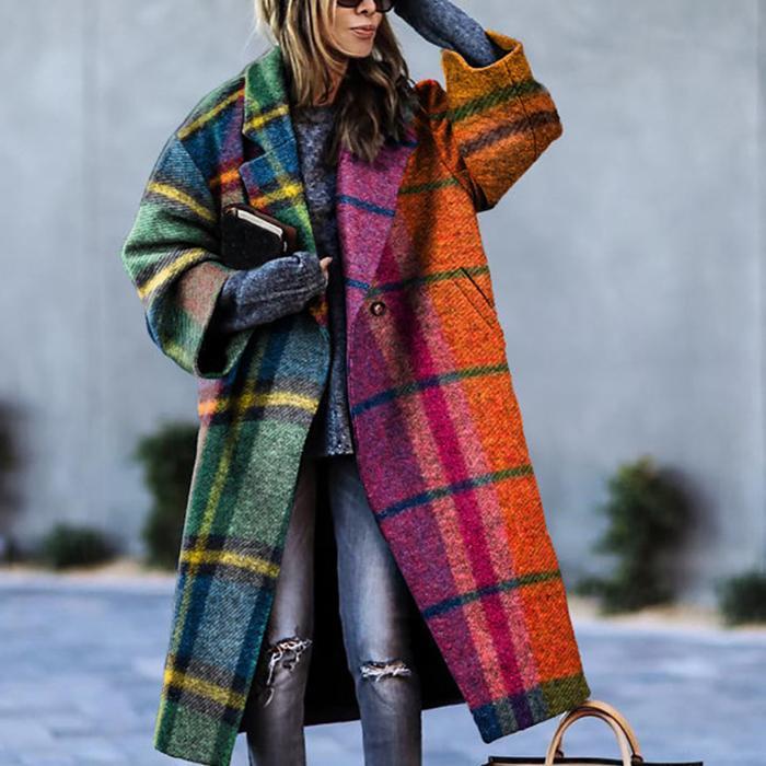Julienne | Lange oversized dameswintermantel in wollook