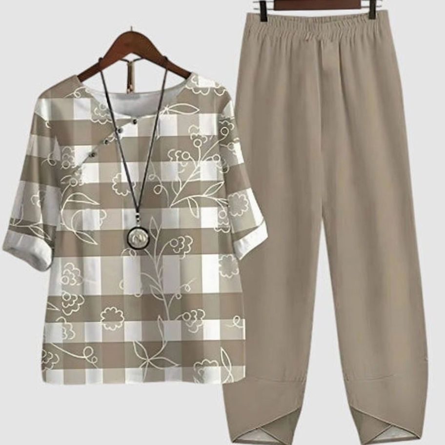 Salma | Tweedelige set met vlinderprint en elastische taille