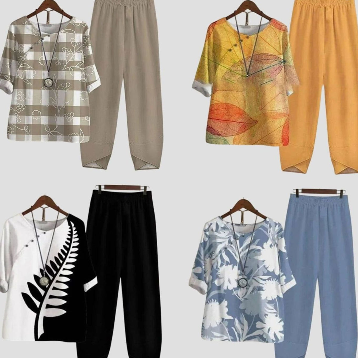 Salma | Tweedelige set met vlinderprint en elastische taille