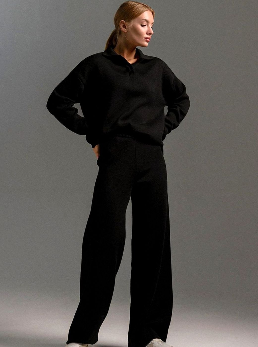 Demi | Tweedelige loungewearset met wijde broek