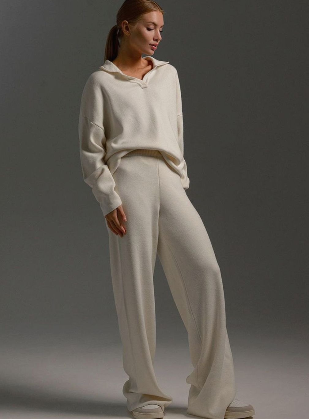 Demi | Tweedelige loungewearset met wijde broek