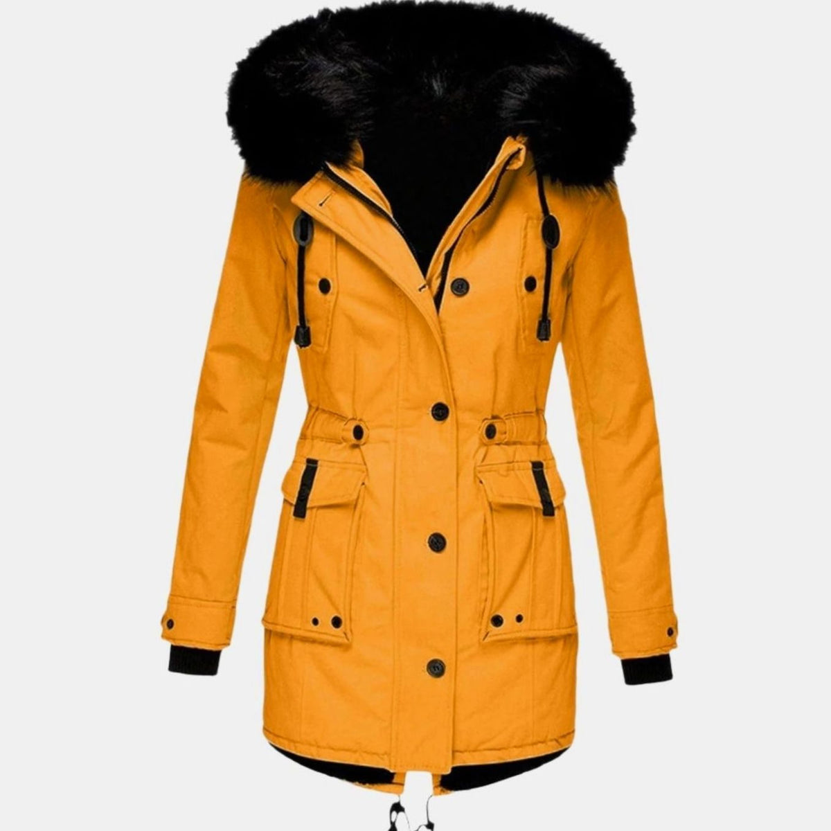 Stella | Gewatteerde parka met capuchon met imitatiebont