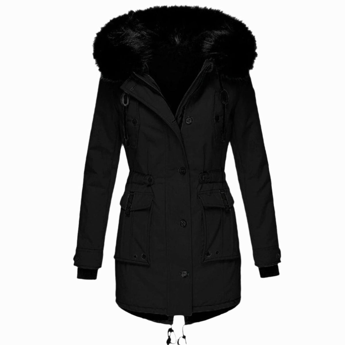 Stella | Gewatteerde parka met capuchon met imitatiebont