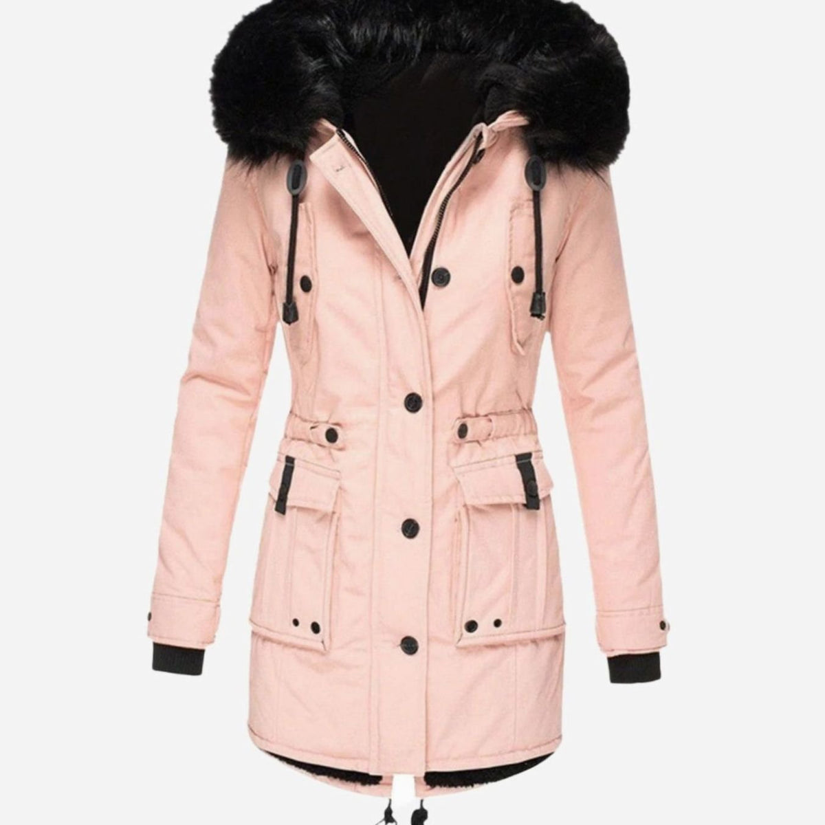 Stella | Gewatteerde parka met capuchon met imitatiebont