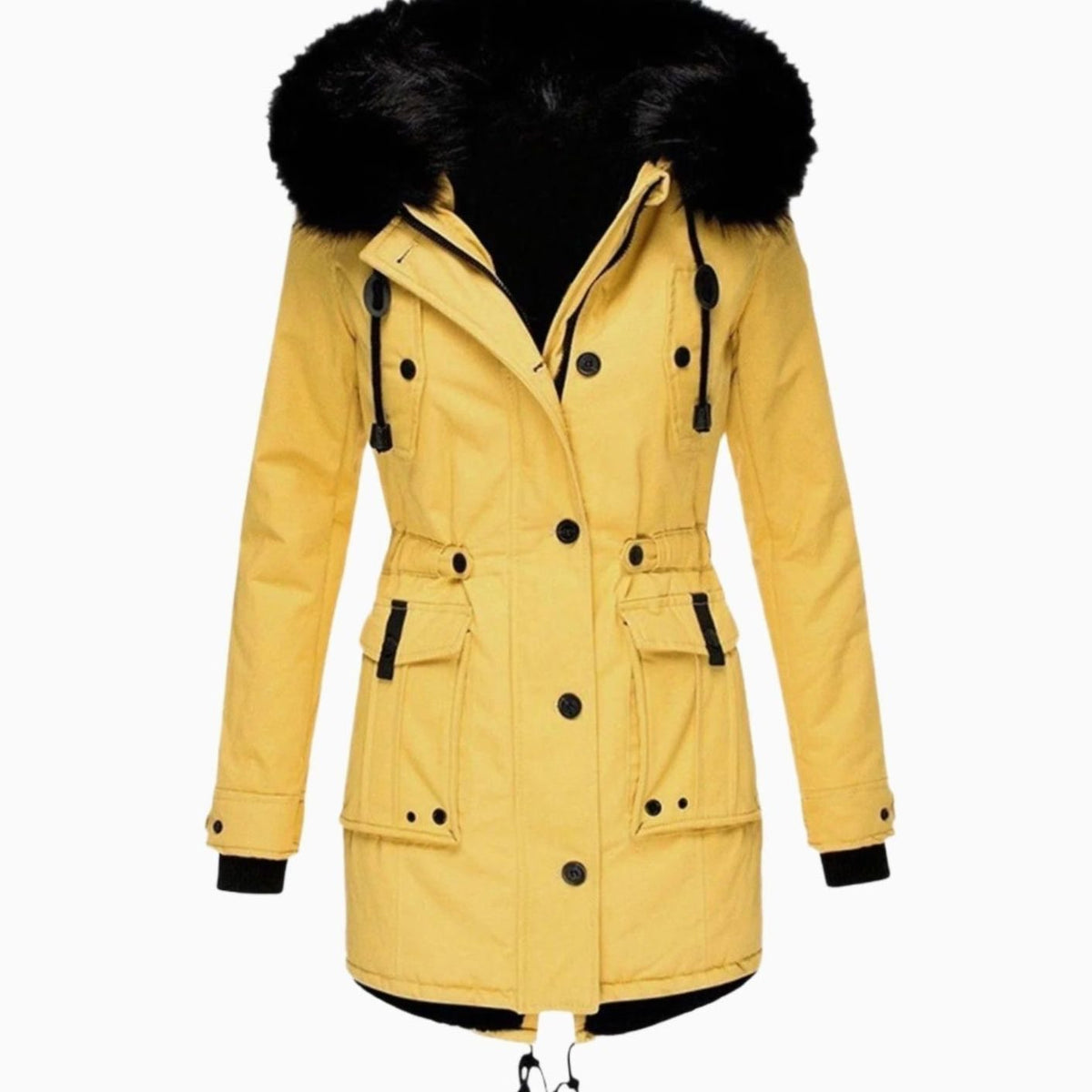 Stella | Gewatteerde parka met capuchon met imitatiebont