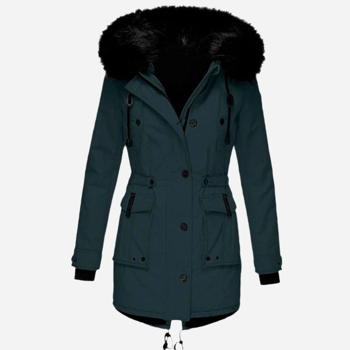 Stella | Gewatteerde parka met capuchon met imitatiebont