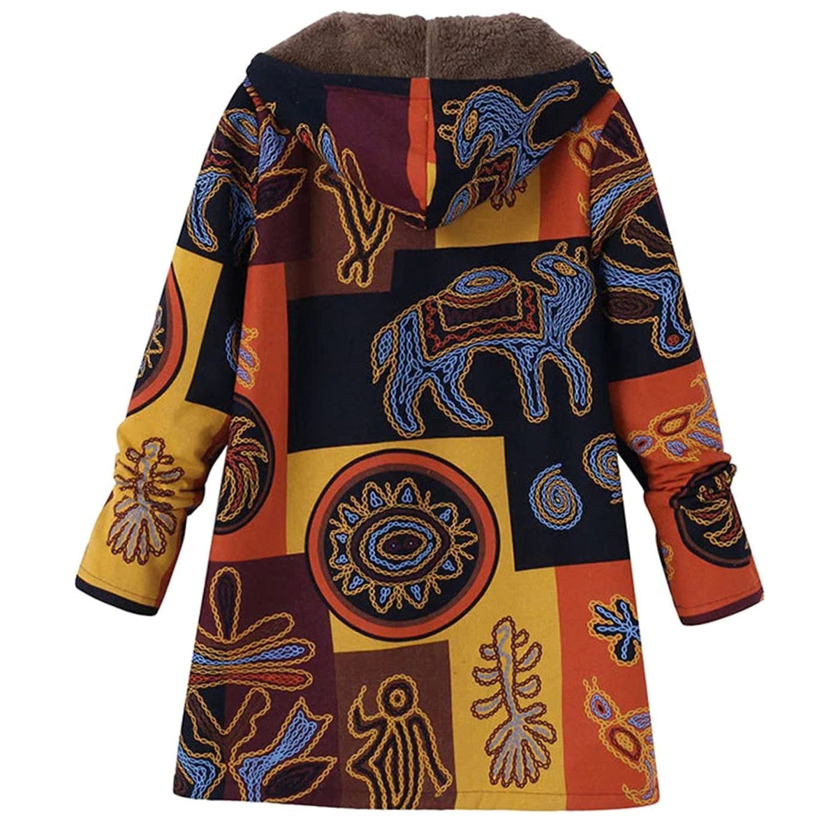 Pien | Winterparka met bloemenprint, fleecevoering en capuchon