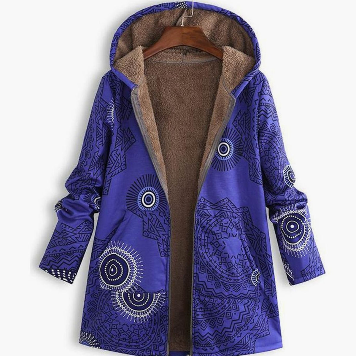 Pien | Winterparka met bloemenprint, fleecevoering en capuchon