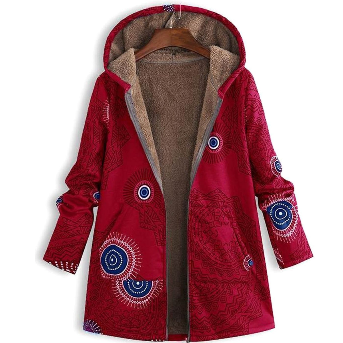 Pien | Winterparka met bloemenprint, fleecevoering en capuchon