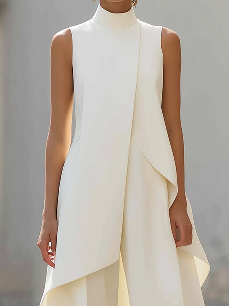 Marisa | Tweedelige damesset met asymmetrische top en wijde pantalon