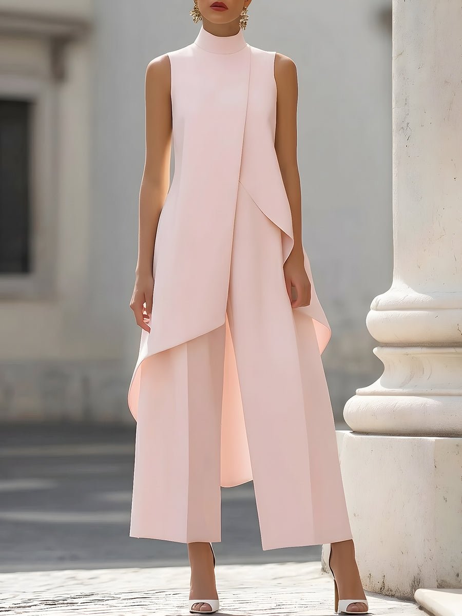 Marisa | Tweedelige damesset met asymmetrische top en wijde pantalon