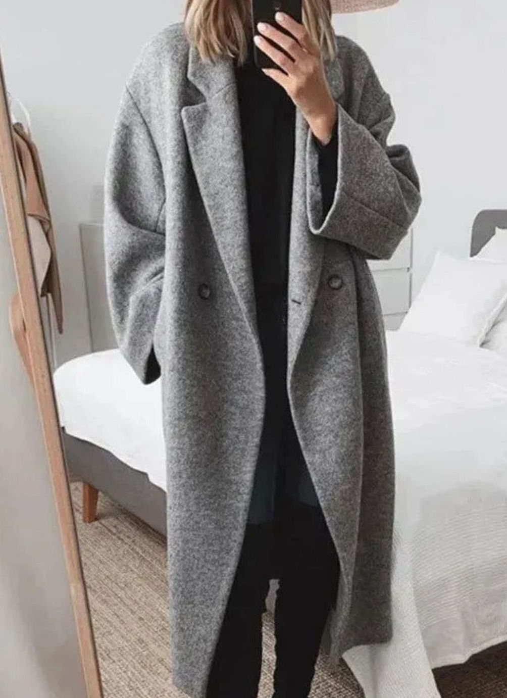 Madelief | Dames oversized dubbelrijige mantel met revers