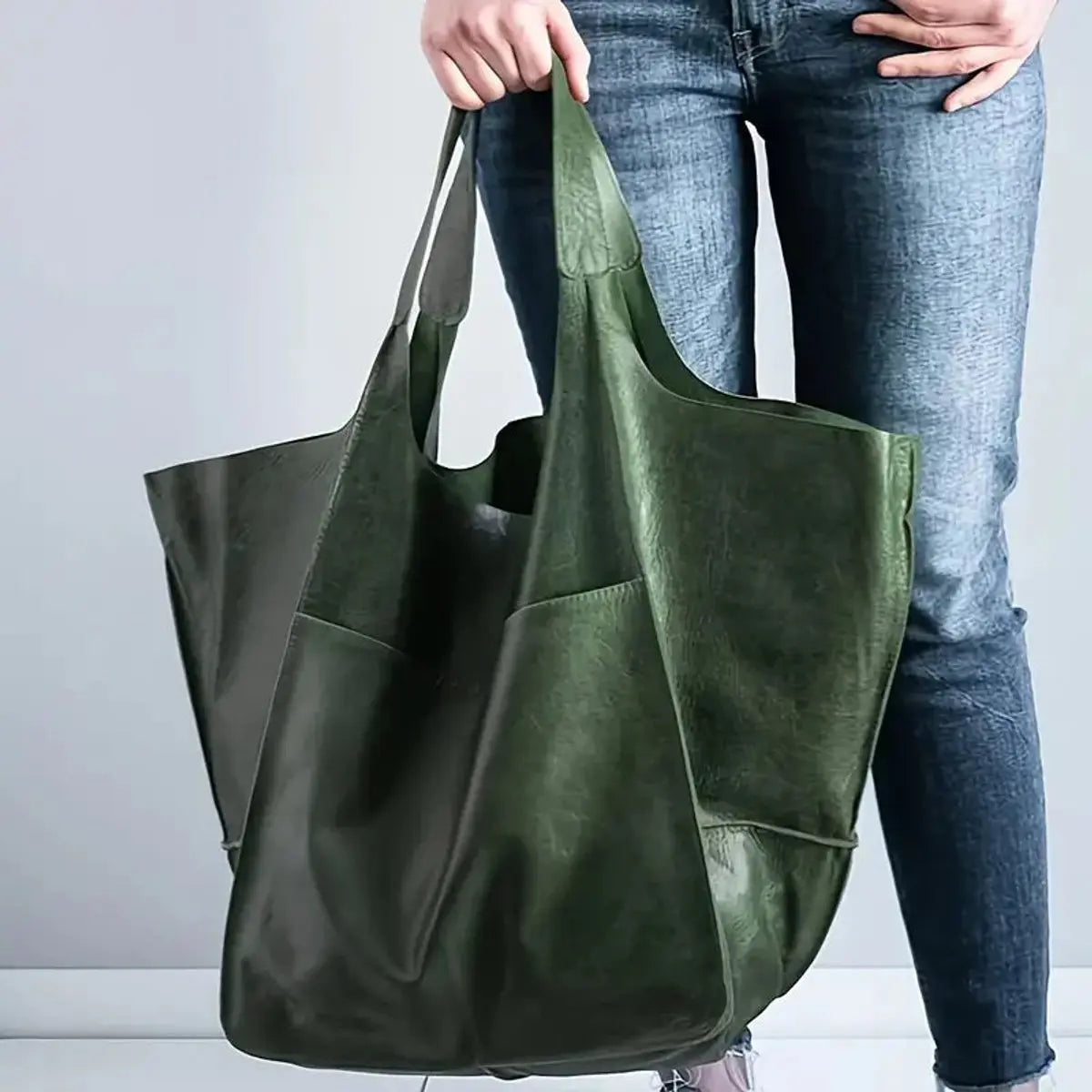 Grote shopper van imitatieleer met magneetsluiting