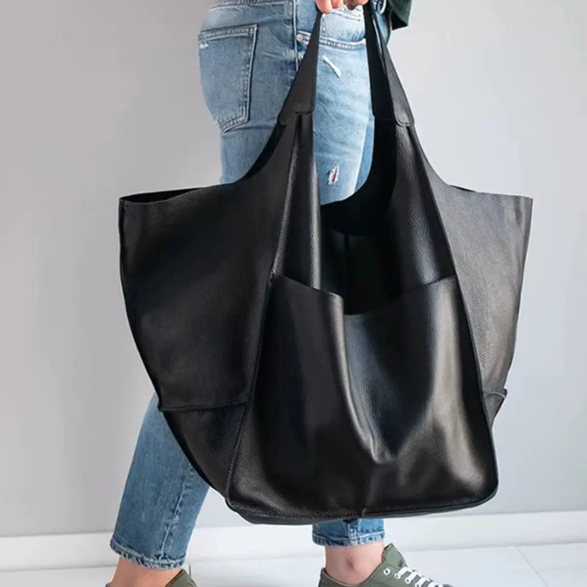 Grote shopper van imitatieleer met magneetsluiting