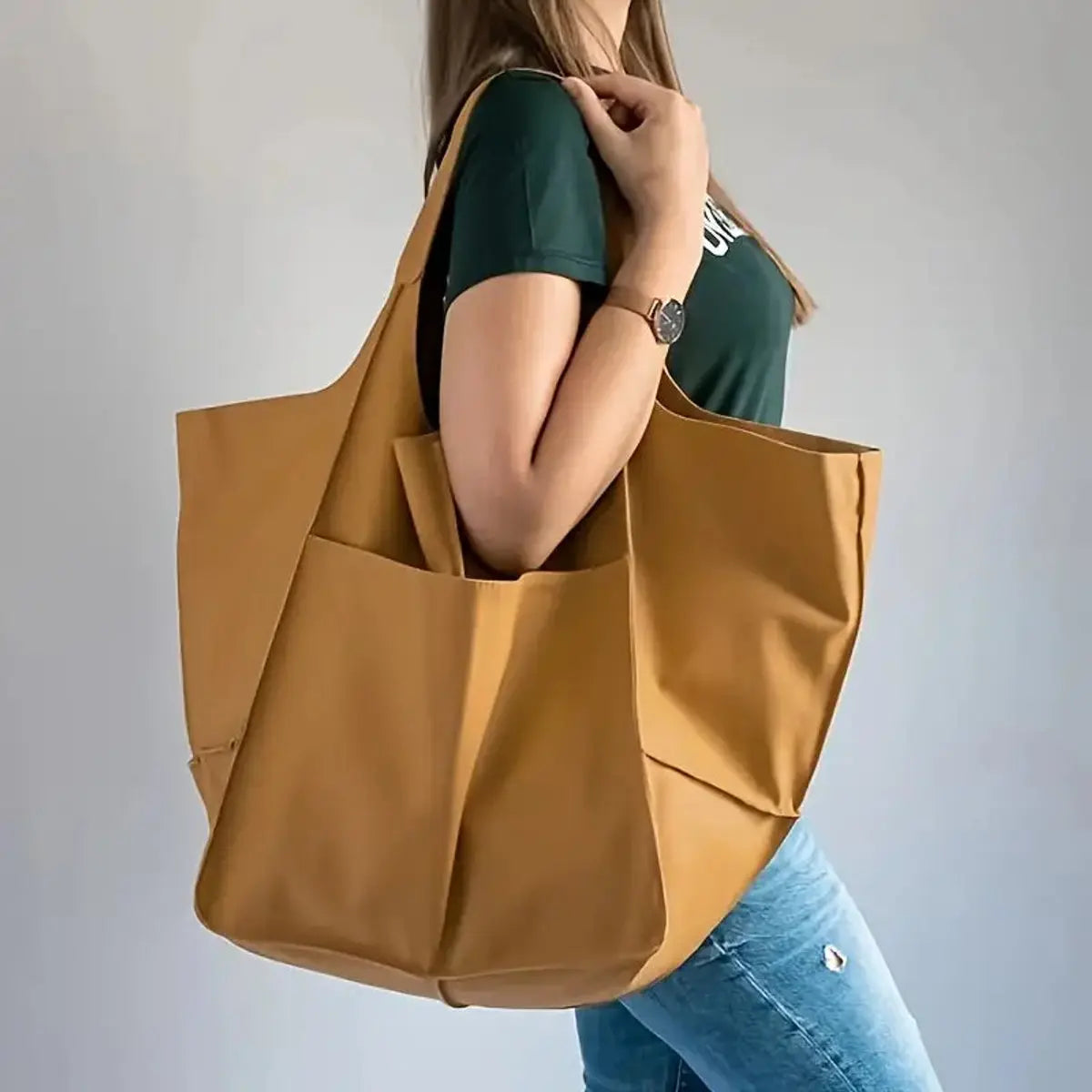 Grote shopper van imitatieleer met magneetsluiting
