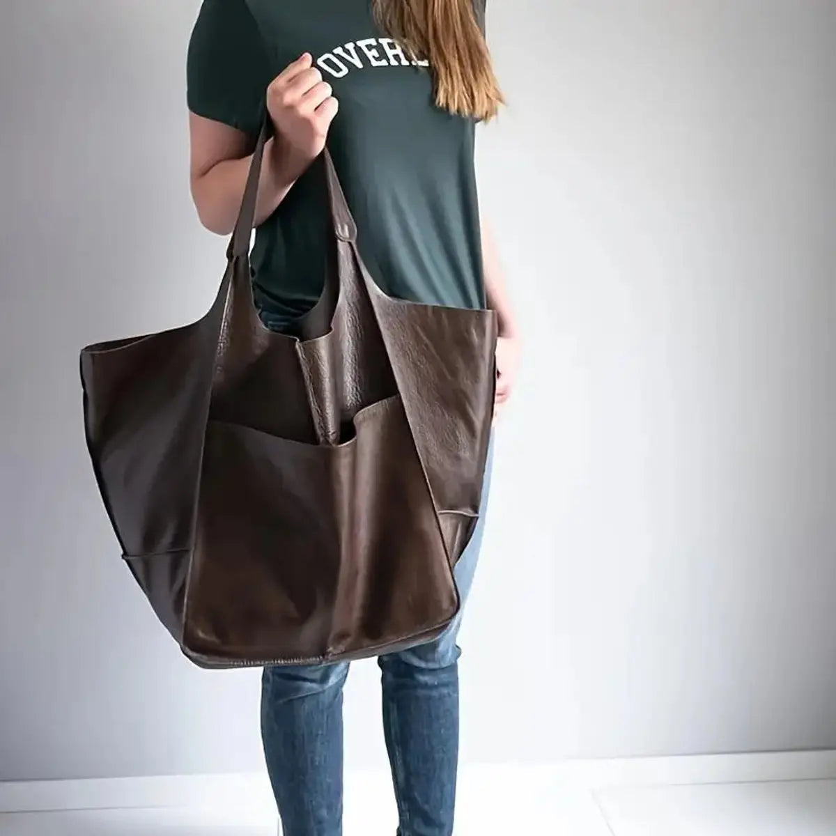 Grote shopper van imitatieleer met magneetsluiting