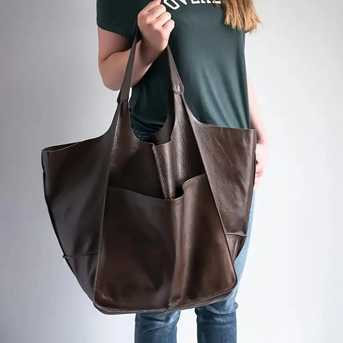 Grote shopper van imitatieleer met magneetsluiting