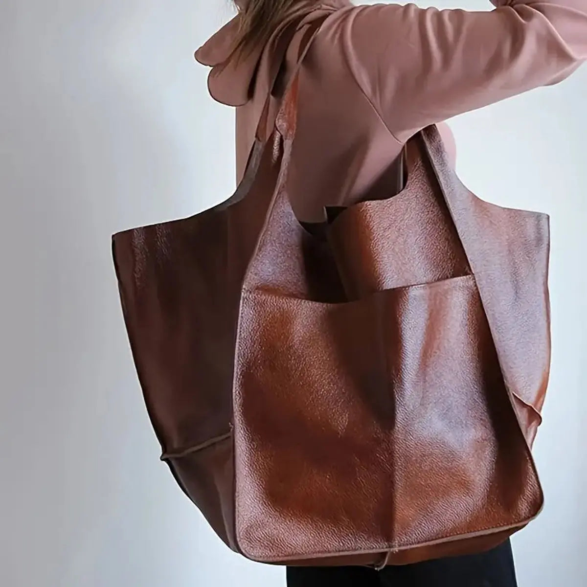 Grote shopper van imitatieleer met magneetsluiting