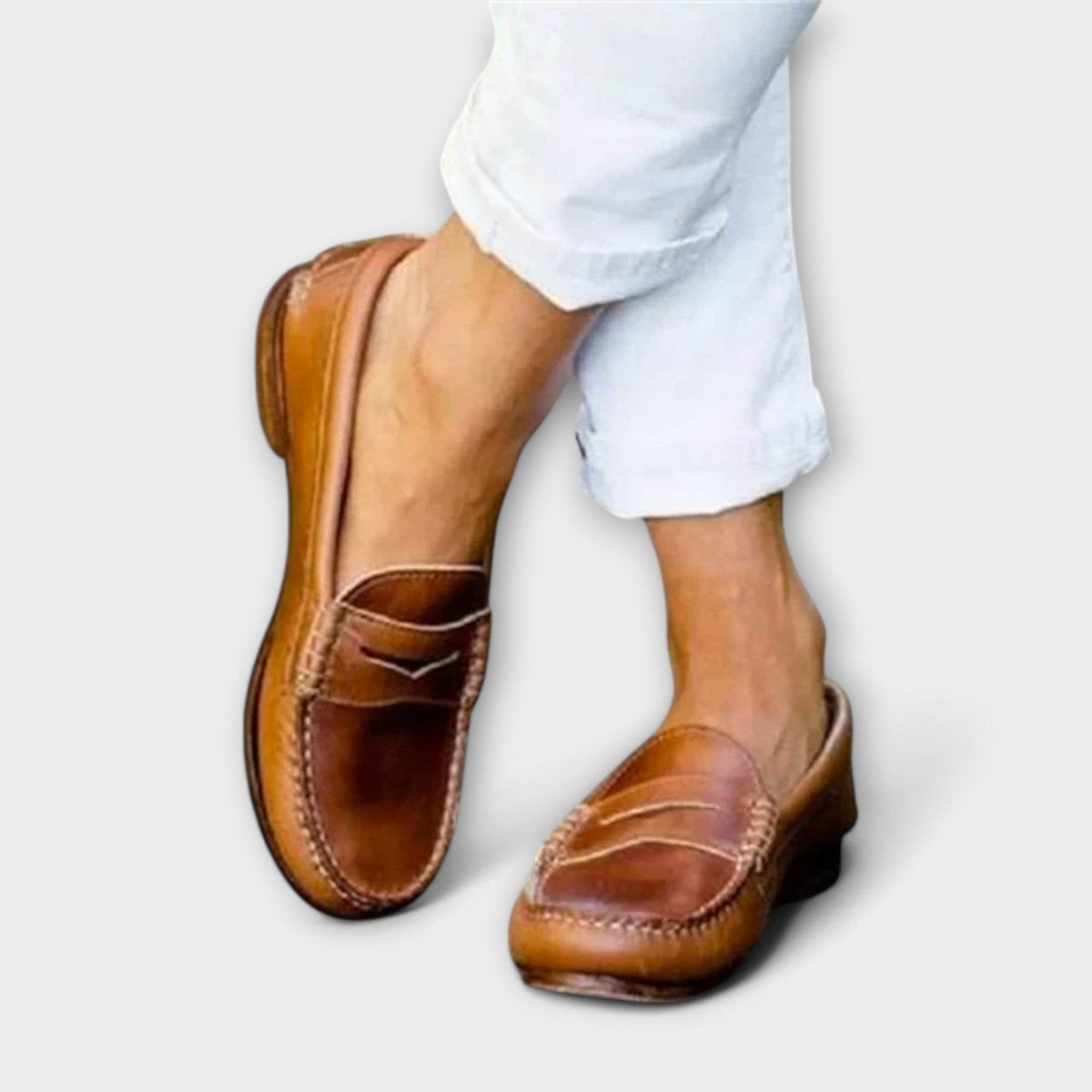 Damespennyloafers van imitatieleer