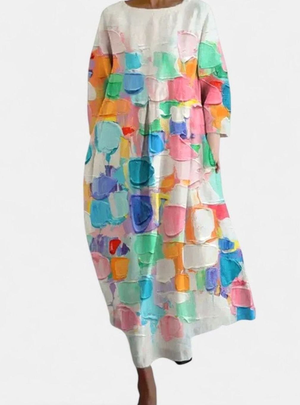 Zara | Losvallende midi-jurk met zeeschildpaddenprint