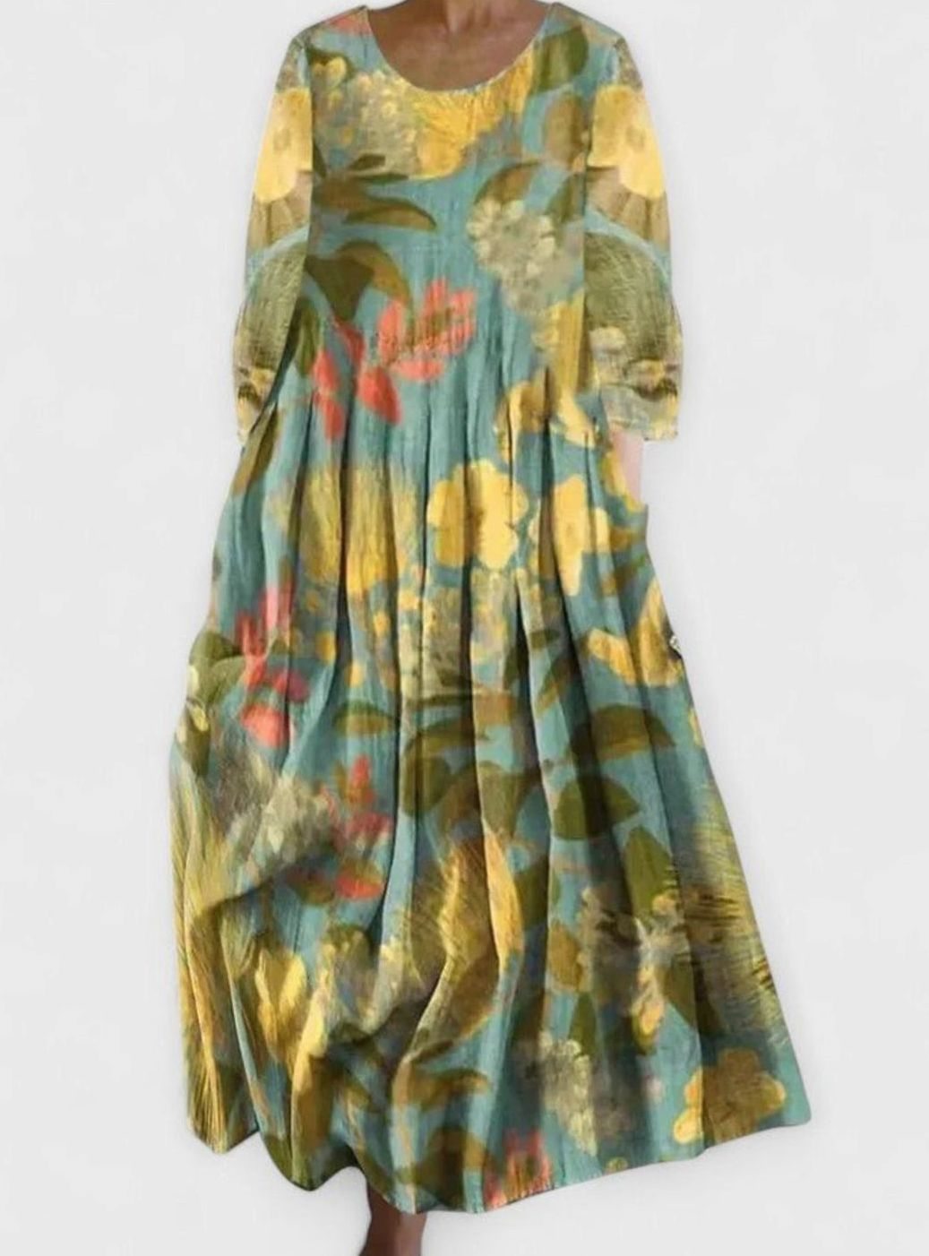 Zara | Losvallende midi-jurk met zeeschildpaddenprint
