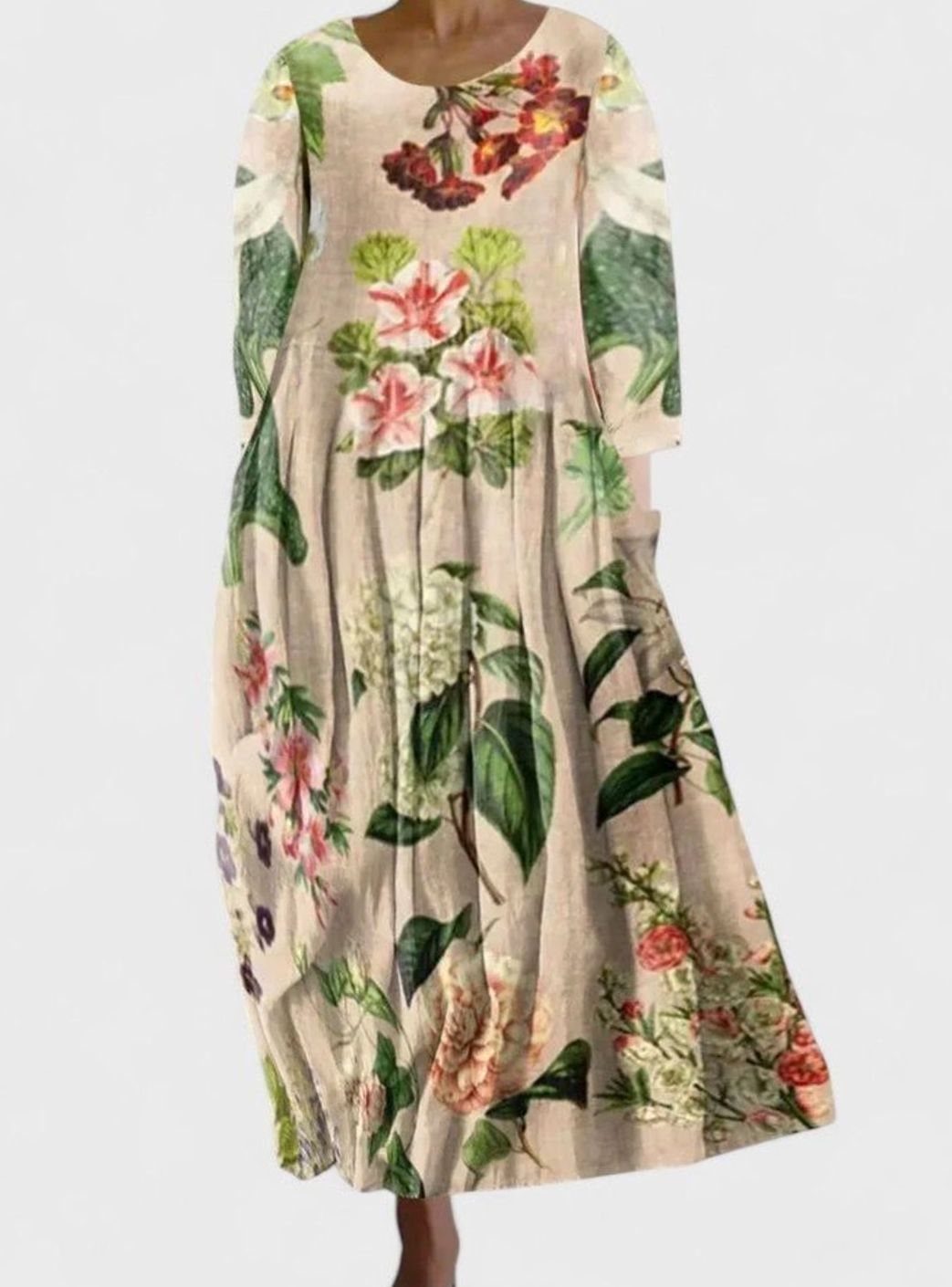 Zara | Losvallende midi-jurk met zeeschildpaddenprint