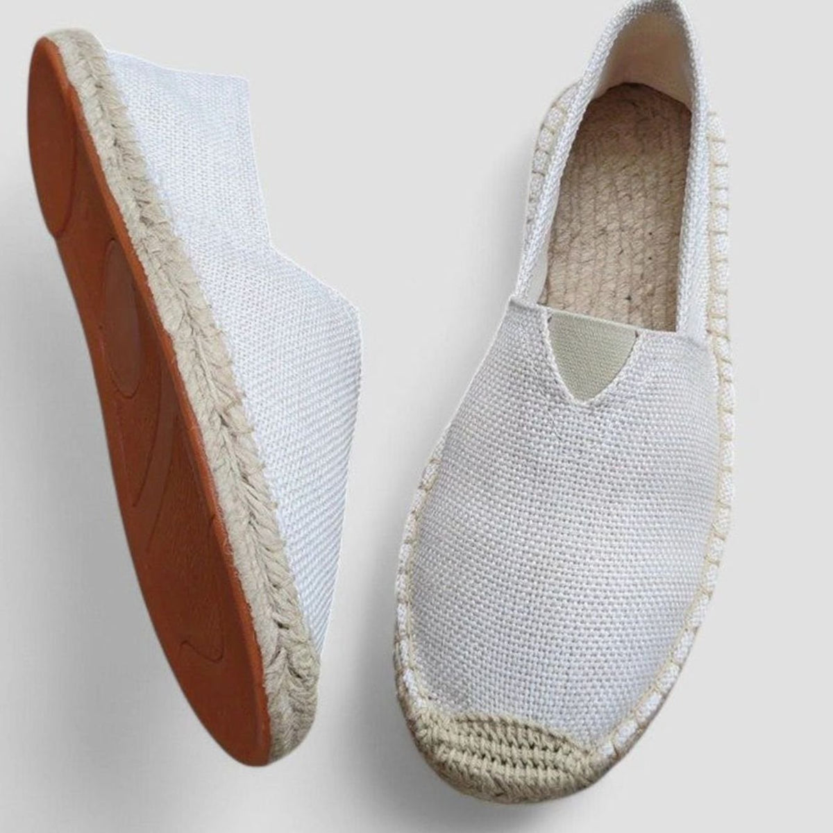 Damesespadrille-loafers van canvas met juterand