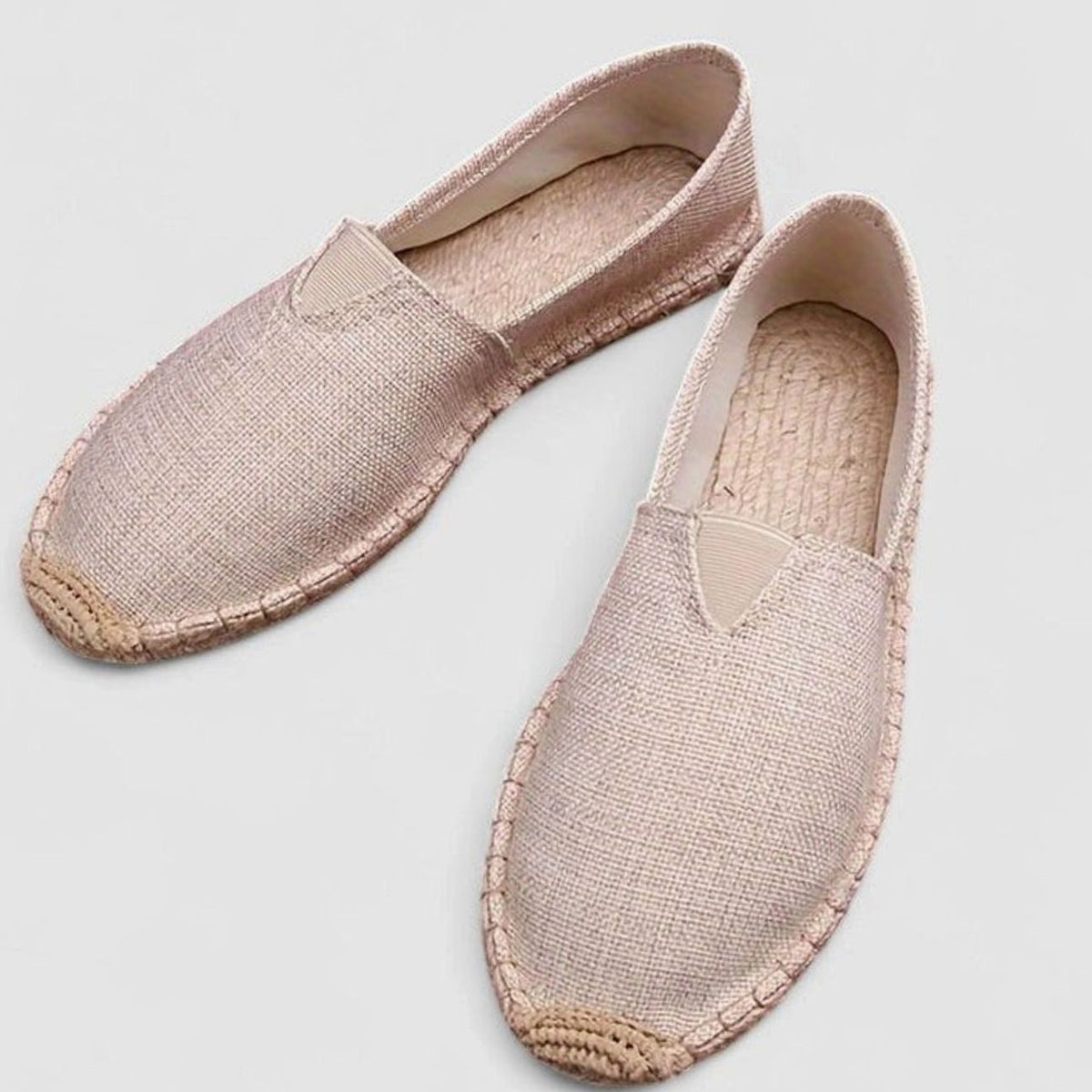 Damesespadrille-loafers van canvas met juterand
