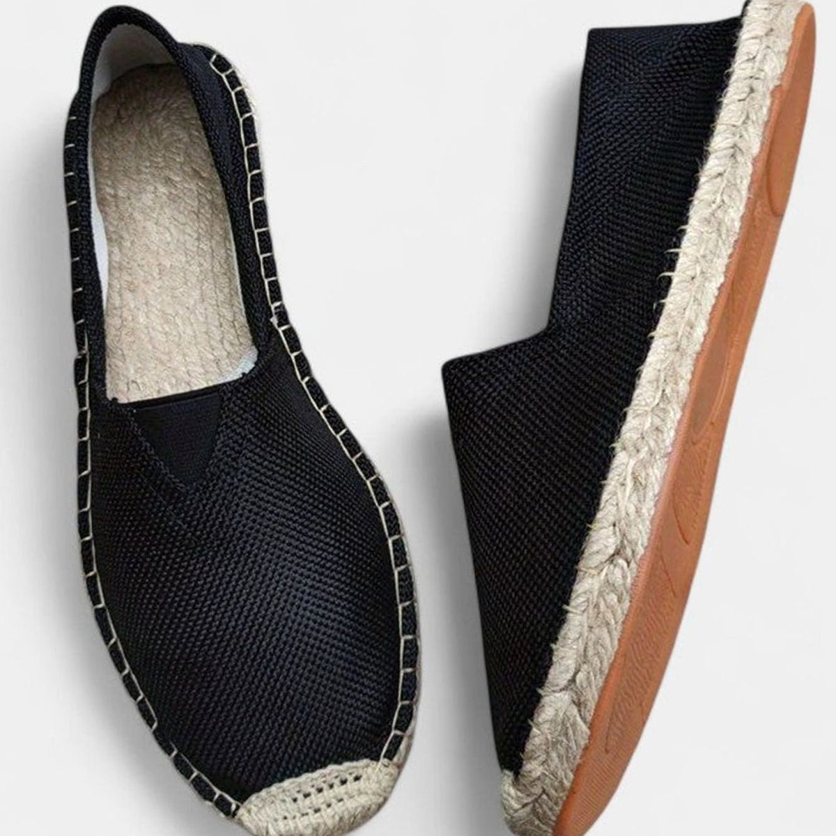 Damesespadrille-loafers van canvas met juterand