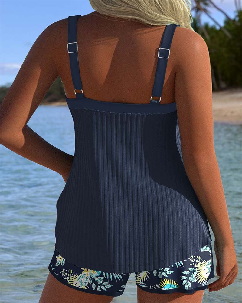 Amélie | Gestreepte tankiniset met bijpassende strandshort