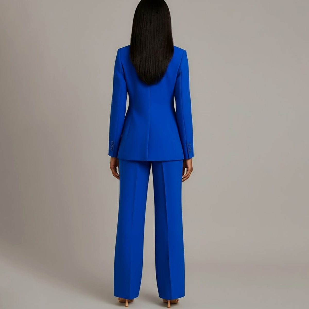 Guusje | Getailleerde damesset met blazer met enkele knoop en wijde broek
