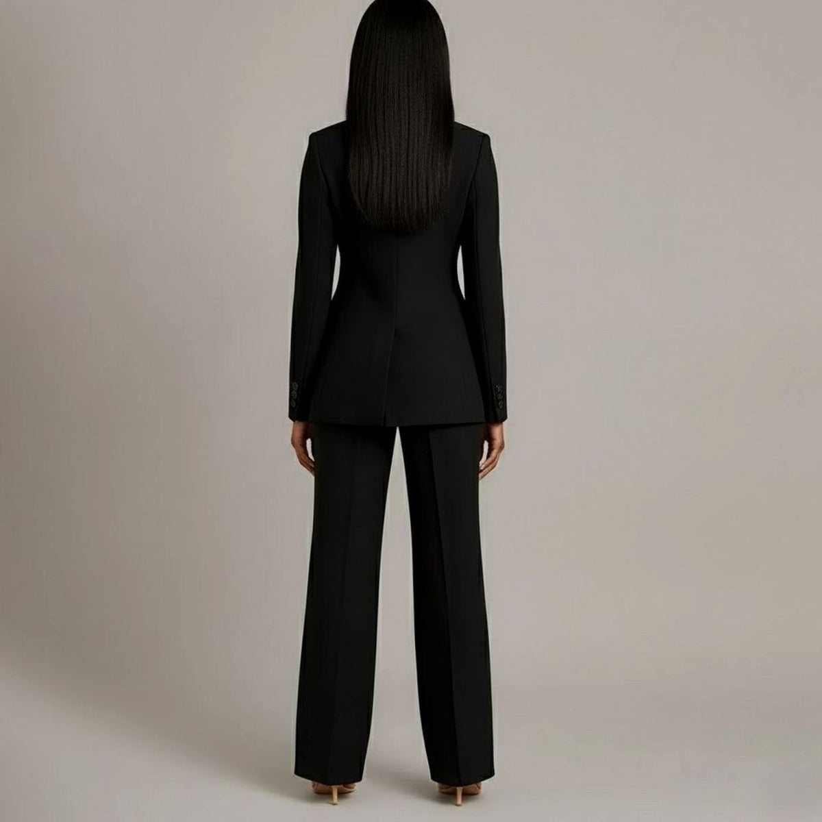 Guusje | Getailleerde damesset met blazer met enkele knoop en wijde broek