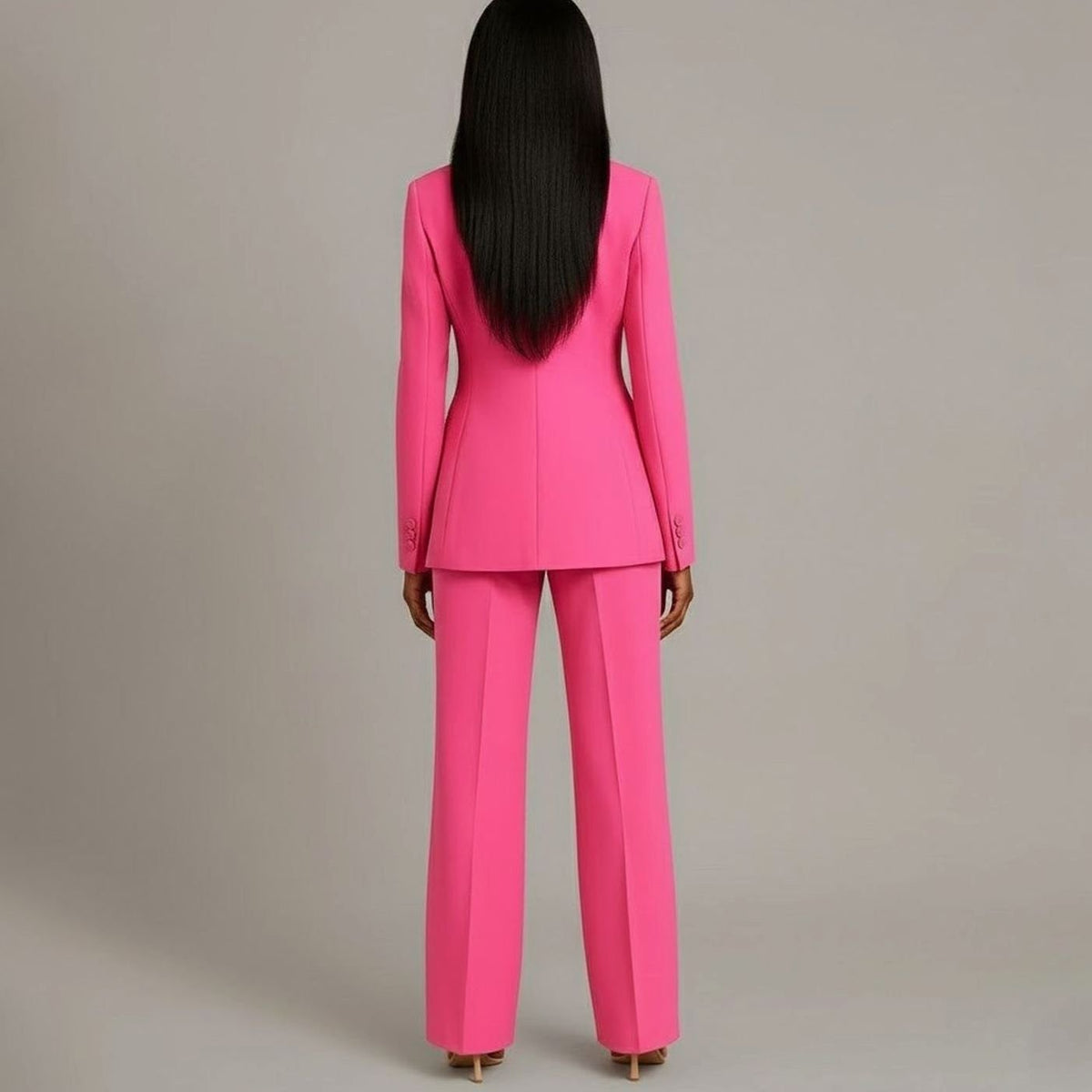 Guusje | Getailleerde damesset met blazer met enkele knoop en wijde broek